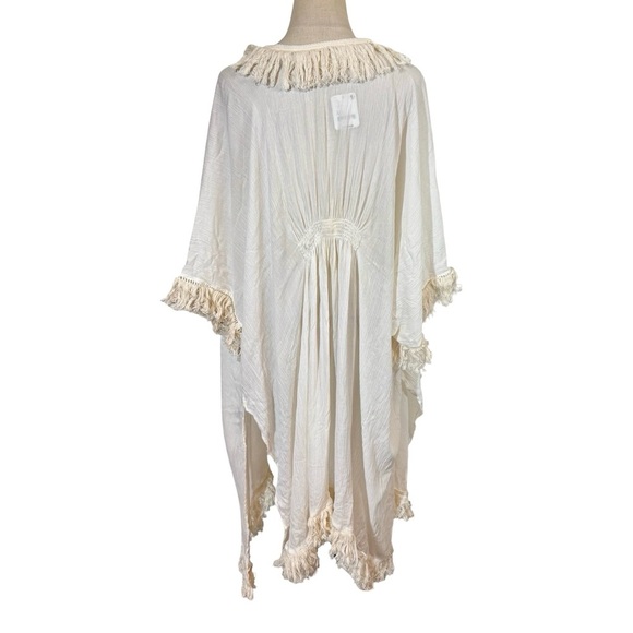 NEW NWT Free People Sun Bleached Fringe Long Line Open Front Kimono - Picture 7 of 10